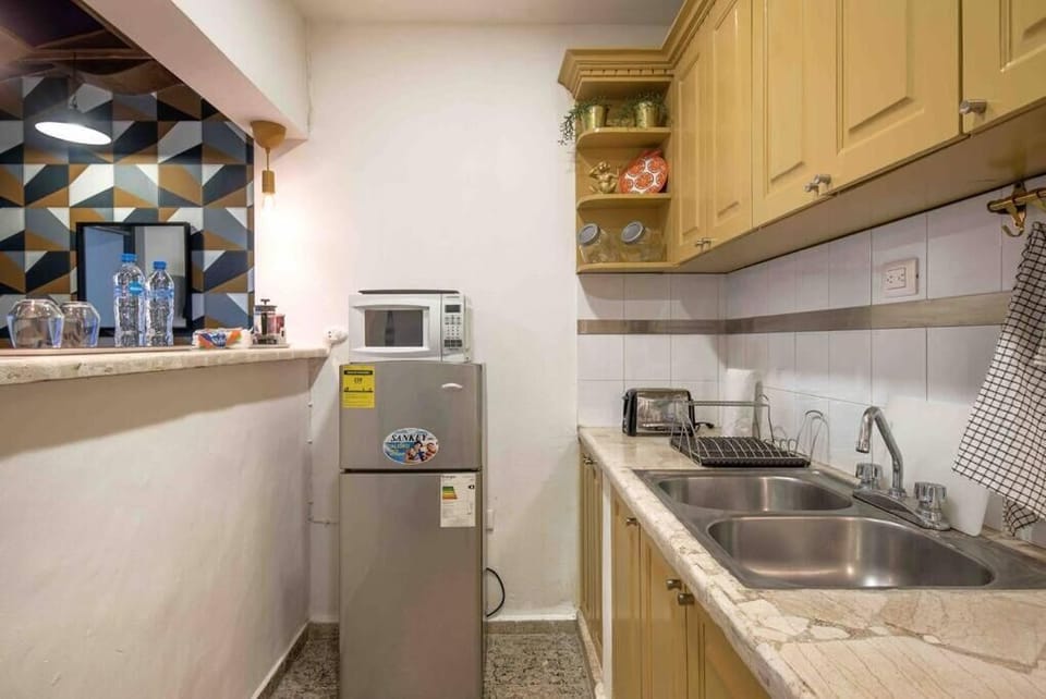Basic Apartment, 2 Bedrooms, Kitchen, Ground Floor | Private kitchen | Fridge, microwave, oven, stovetop