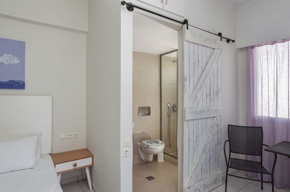 Double Room | Bathroom | Hair dryer, towels, soap, toilet paper