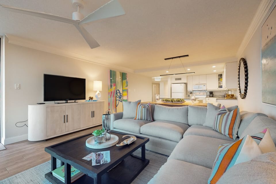 Condo, Multiple Beds, Patio, Beach View (The Golden Sand Dollar) | Living area