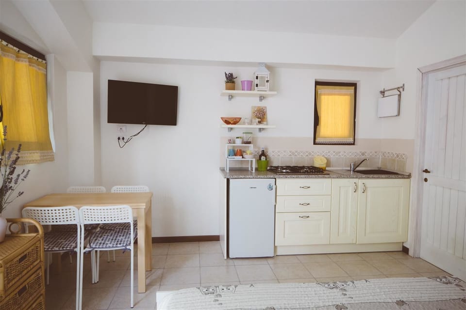 Family Studio, Multiple Beds, Kitchen, Garden View | Private kitchenette | Fridge, coffee/tea maker, electric kettle