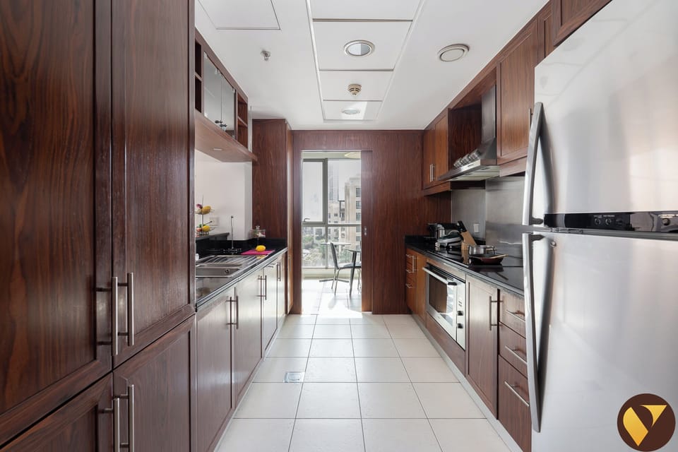 Luxury Apartment, Balcony, City View | Private kitchen | Full-size fridge, microwave, oven, stovetop