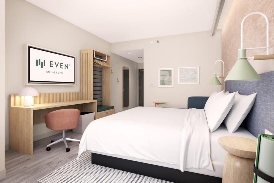 In-room safe, desk, laptop workspace, blackout drapes