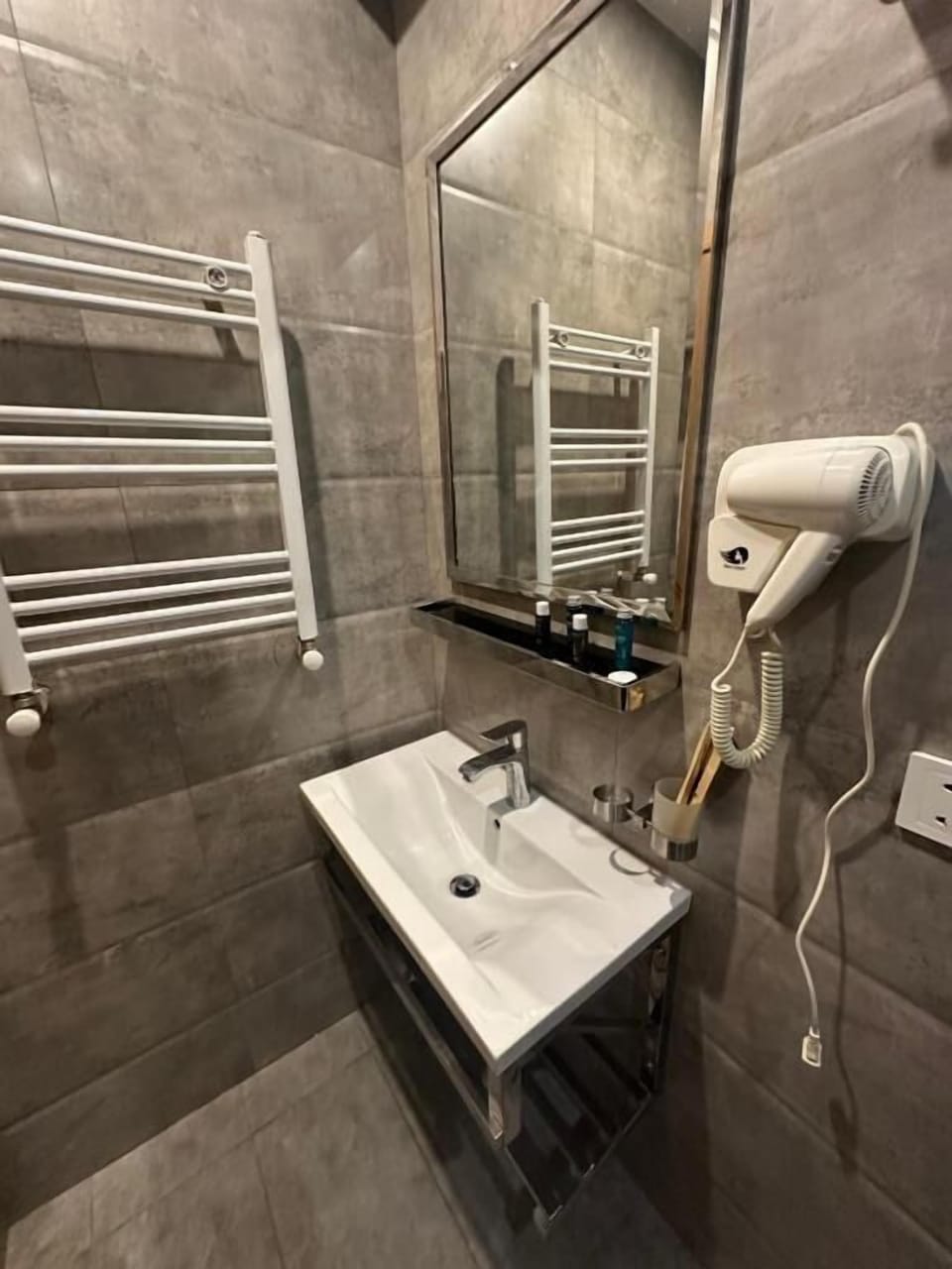 Shower, free toiletries, hair dryer, bathrobes