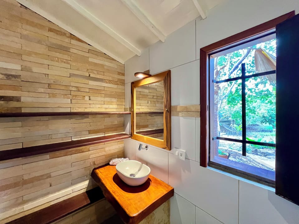 Double Room, Garden View | Bathroom | Shower, towels, soap, toilet paper