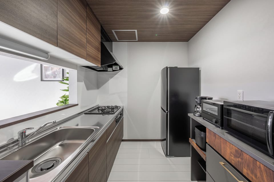 Apartment | Private kitchen | Fridge, microwave, stovetop, toaster