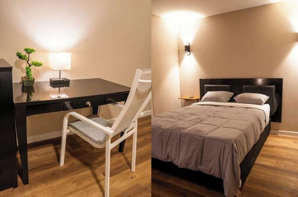Premium bedding, pillowtop beds, laptop workspace, iron/ironing board
