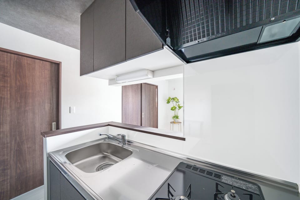 Apartment | Private kitchen | Fridge, microwave, stovetop, rice cooker