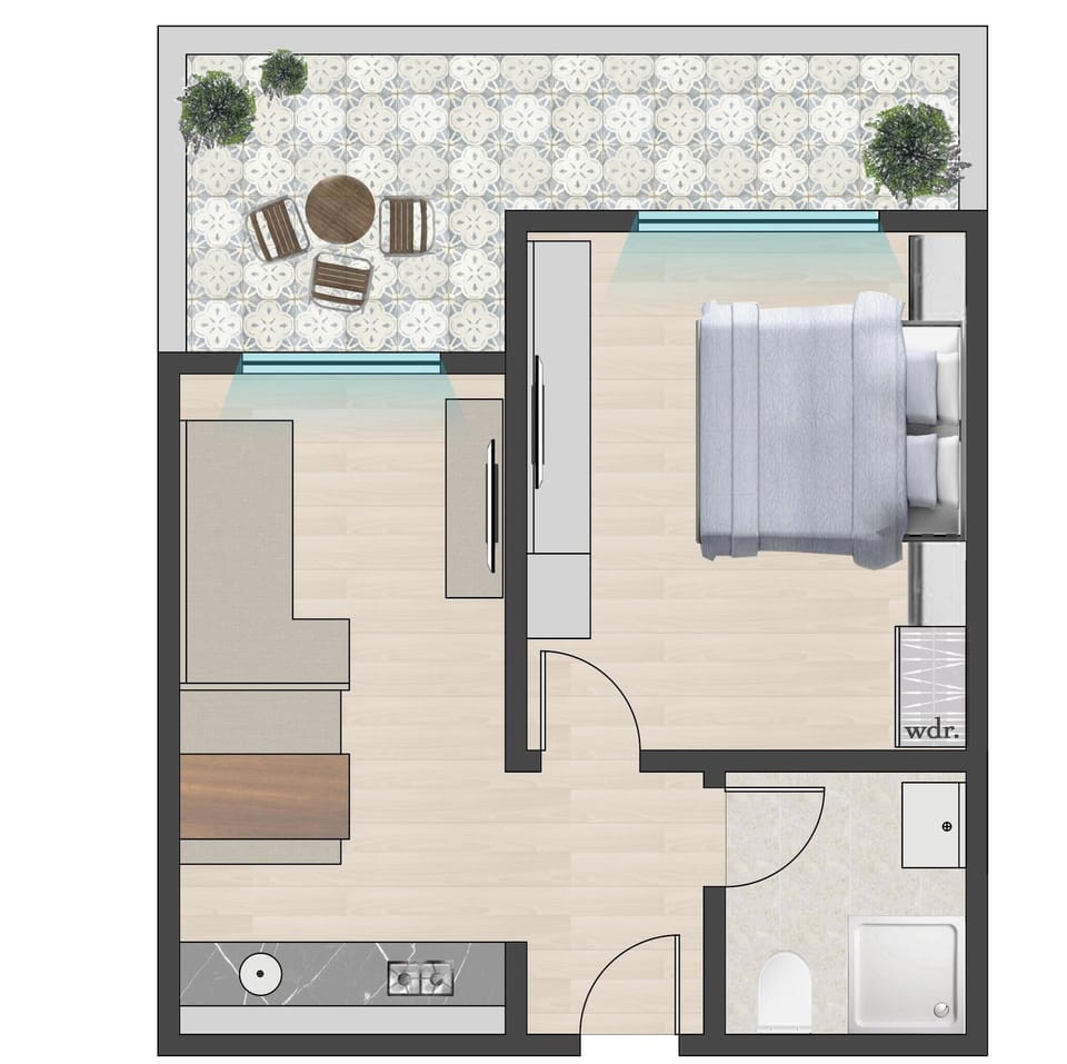Junior Suite, Balcony, Sea View | Floor plan