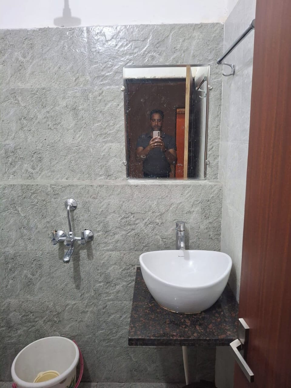 Shower, towels, soap, shampoo