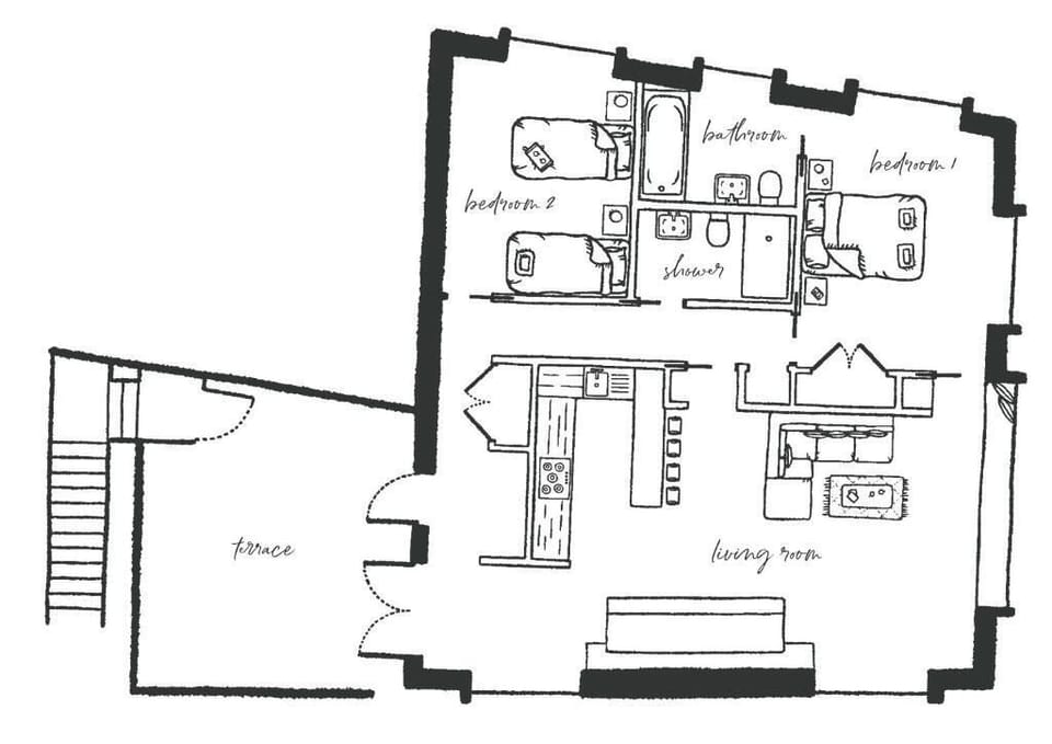 Apartment, Balcony, River View | Floor plan