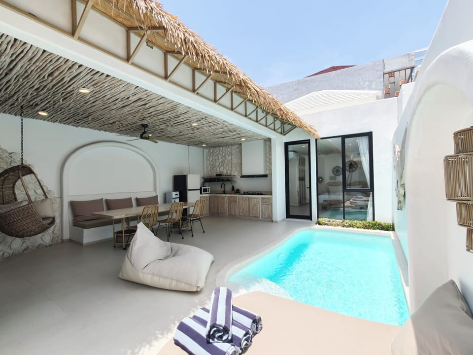 Villa, 2 Bedrooms, Patio, Pool View | Private kitchen | Full-size fridge, microwave, dishwasher, electric kettle