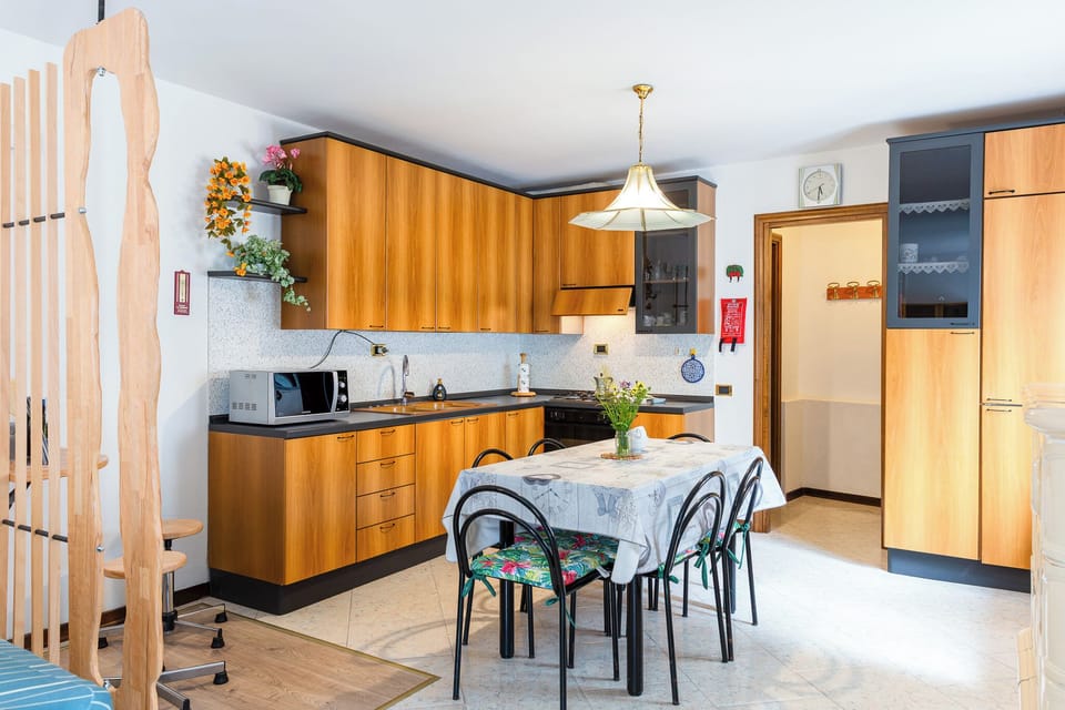Full-size fridge, microwave, oven, stovetop