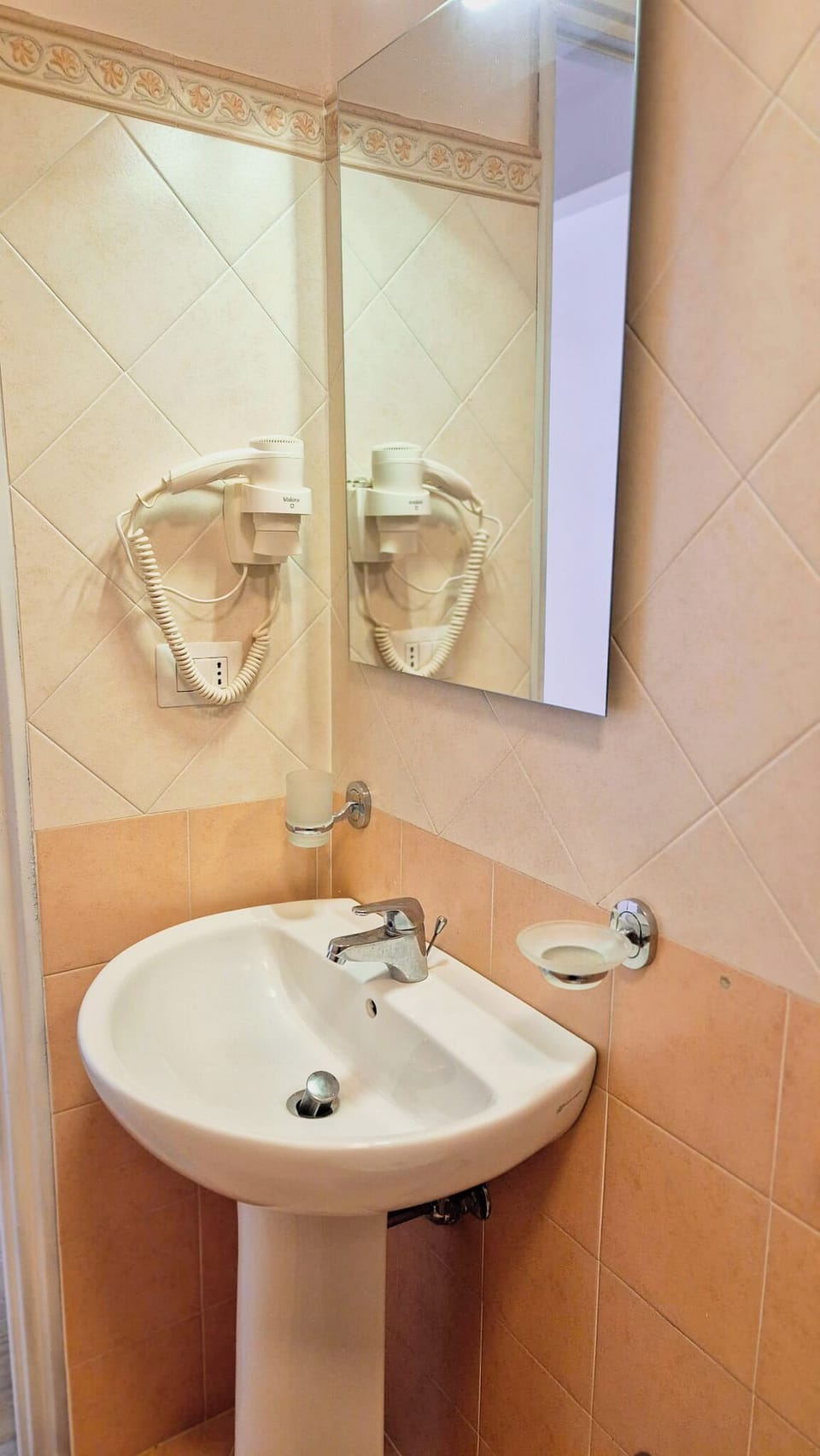 Hair dryer, bidet, towels