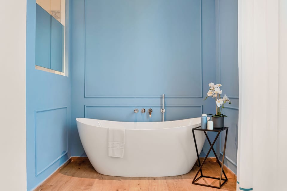 Superior Room | Bathroom | Hair dryer, towels, soap, shampoo