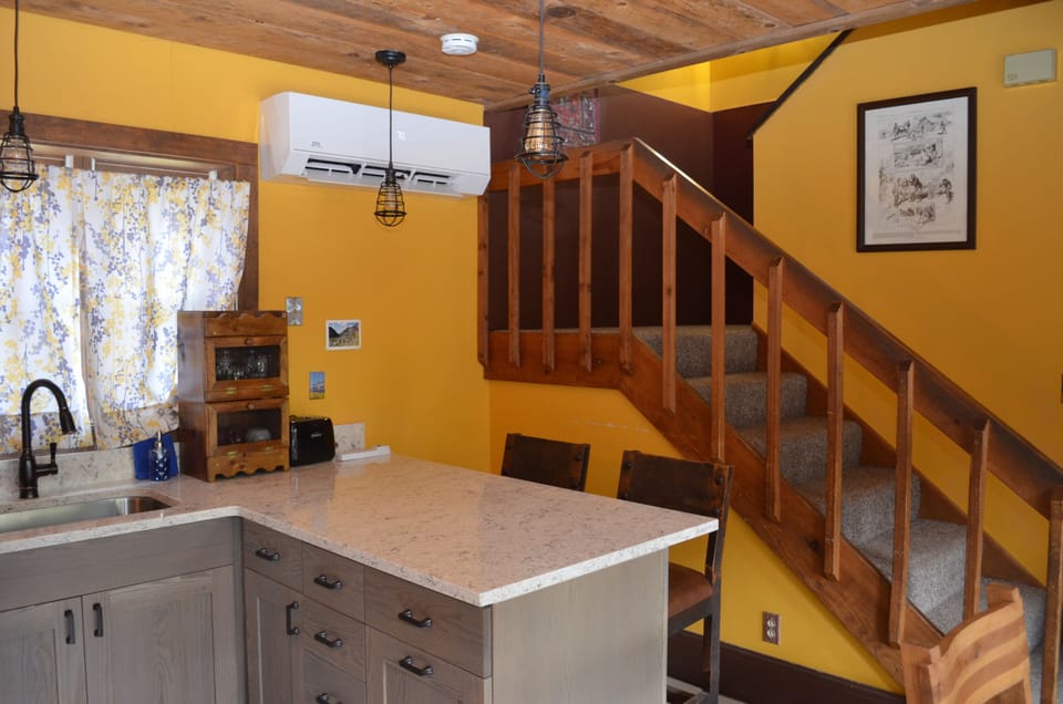 Cabin, 1 King Bed, Kitchen, Mountain View (2 Story Cabin) | Iron/ironing board, free WiFi, bed sheets