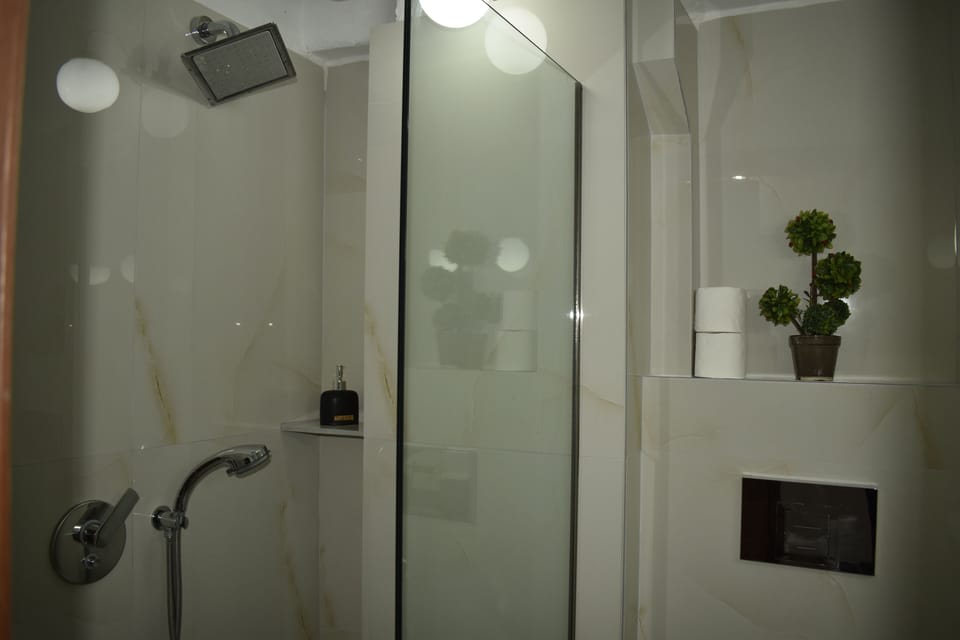 Classic Studio | Bathroom | Shower, rainfall showerhead, free toiletries, hair dryer
