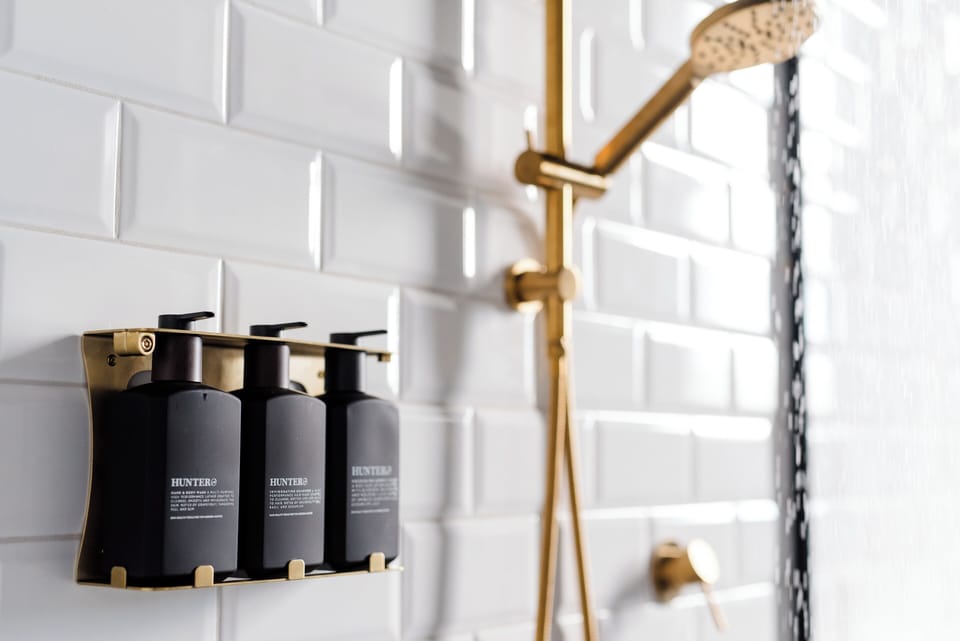 Shower, free toiletries, hair dryer, bathrobes
