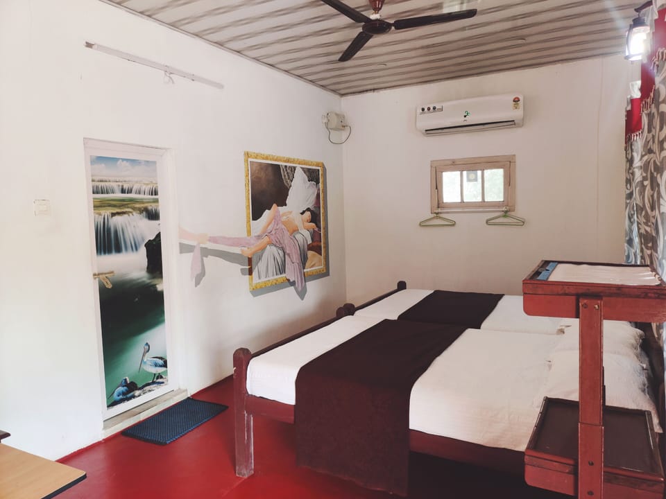 Traditional Twin Room, 2 Double Beds, Smoking | 3 bedrooms, in-room safe, desk, laptop workspace