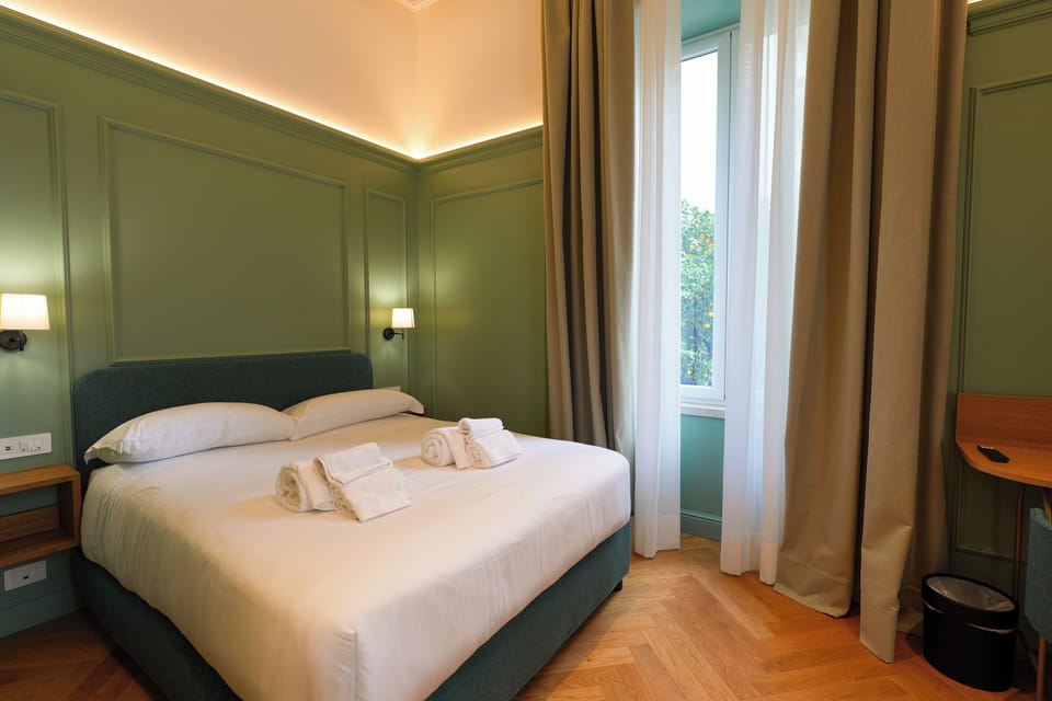 Standard Double Room, Garden View | Hypo-allergenic bedding, down comforters, minibar, in-room safe