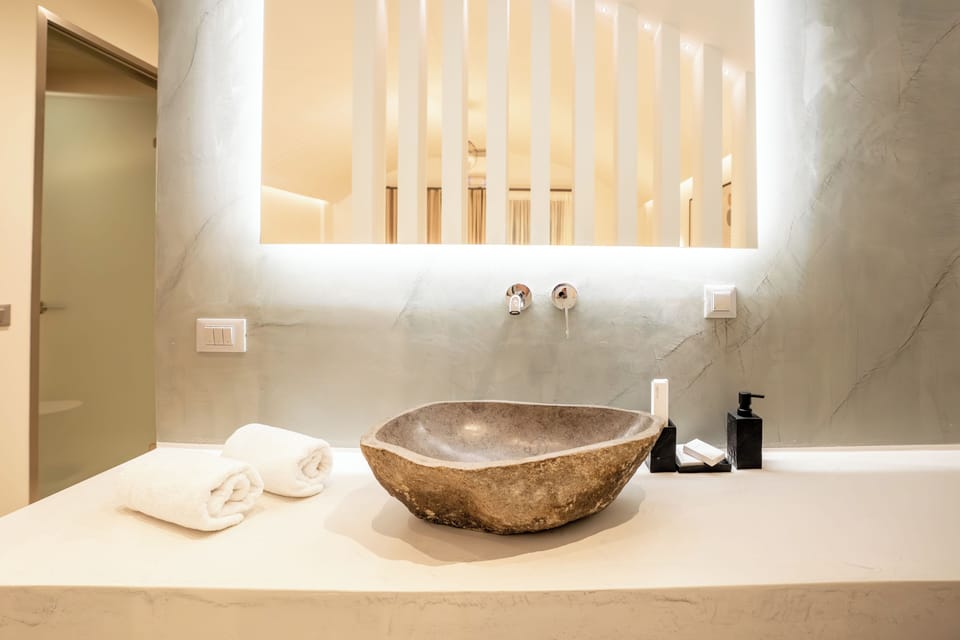 Deluxe Suite | Bathroom | Shower, hair dryer, slippers, towels