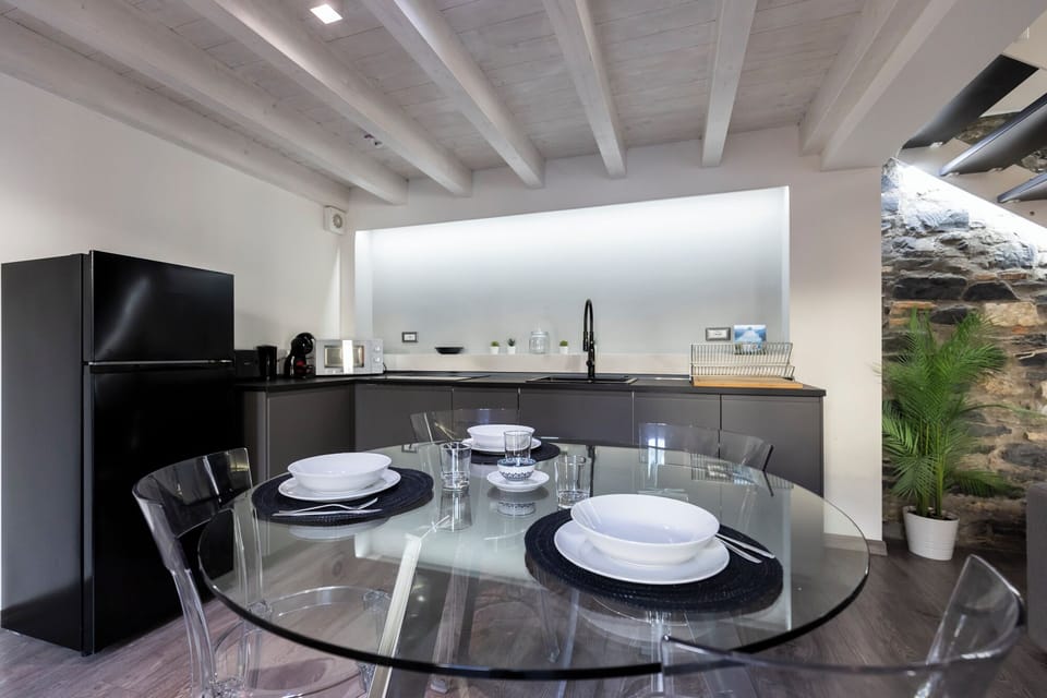 Fridge, microwave, stovetop, espresso maker