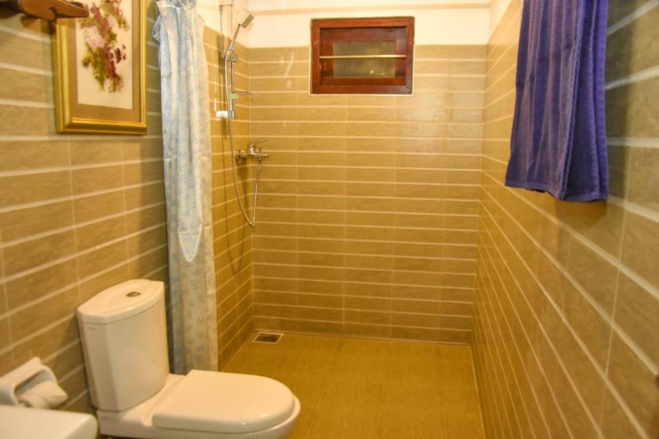 Shower, free toiletries, bathrobes, towels