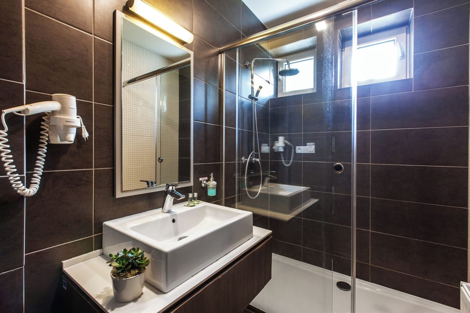 Classic Triple Room | Bathroom | Shower, free toiletries, hair dryer, towels