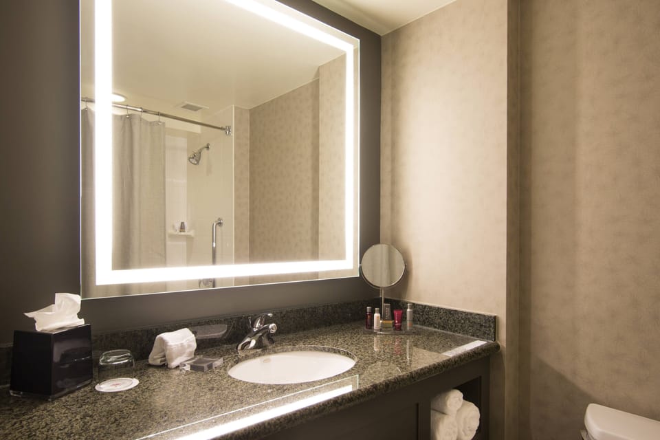 Free toiletries, hair dryer, towels