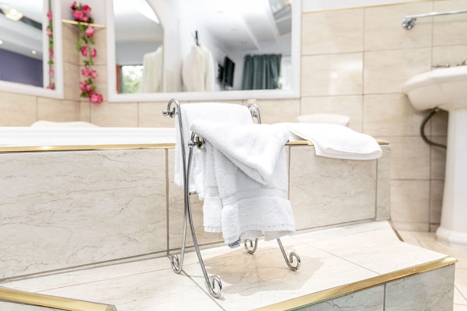 Deluxe Room, Non Smoking, Jetted Tub | Bathroom | Combined shower/tub, free toiletries, hair dryer, towels