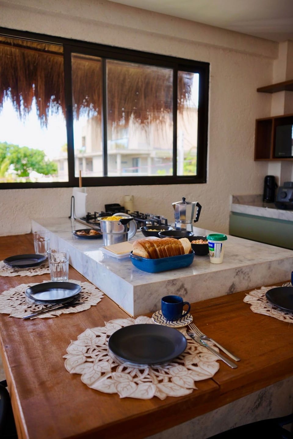 Villa | Private kitchen | Refrigerator (on request), microwave, oven, stovetop