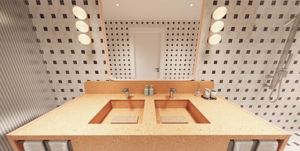 Shower, free toiletries, hair dryer, slippers
