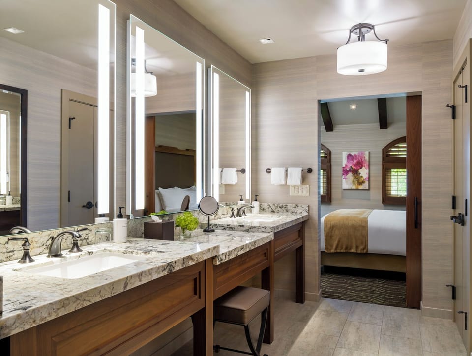 Hair dryer, bathrobes, towels, soap