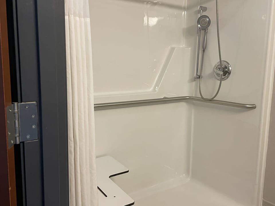 Eco-friendly toiletries, hair dryer, towels