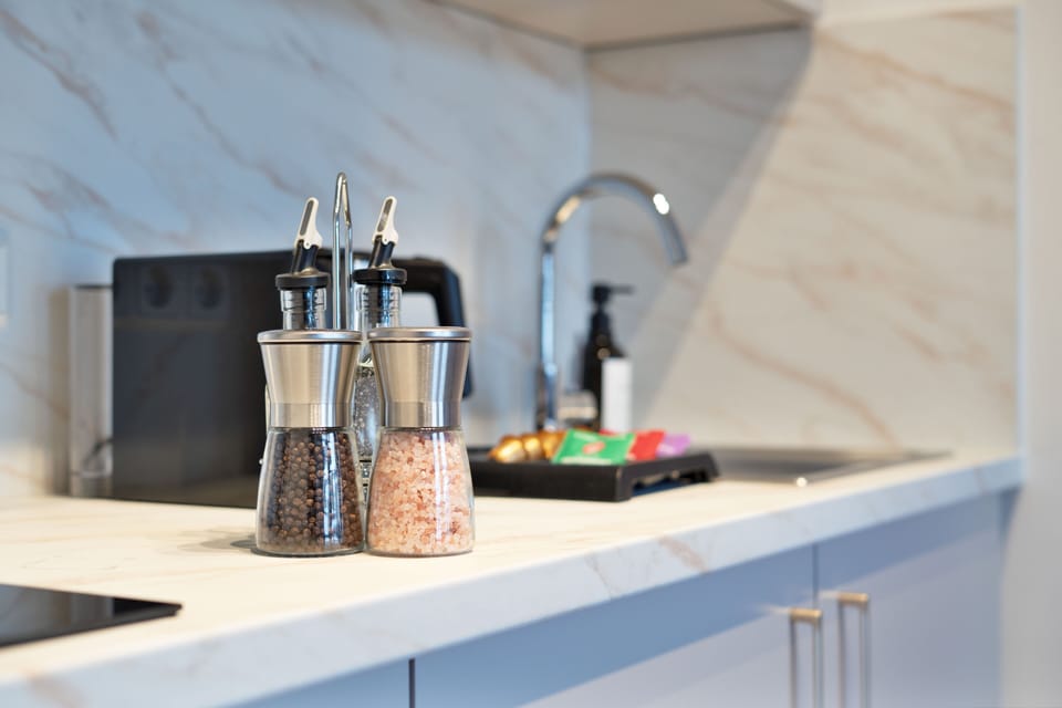 Superior Apartment, 1 Bedroom | Private kitchen | Fridge, microwave, stovetop, coffee/tea maker