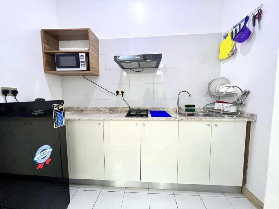 Deluxe Apartment, Balcony, City View | Private kitchen | Fridge, microwave, oven, stovetop
