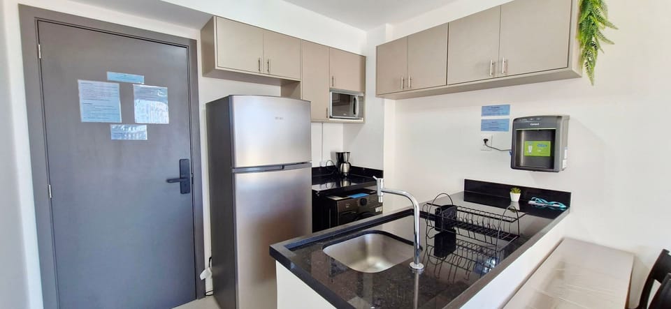 Basic Apartment | Private kitchen | Fridge, microwave, coffee/tea maker, blender