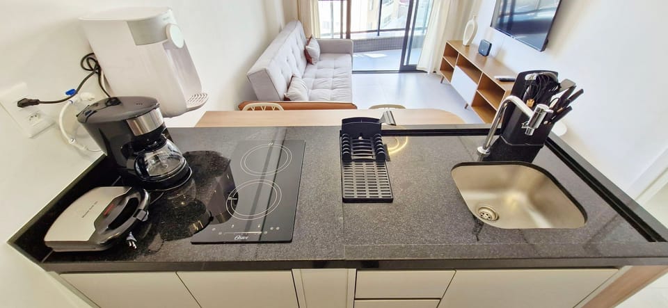 Apartment | Private kitchen | Fridge, microwave, coffee/tea maker, blender