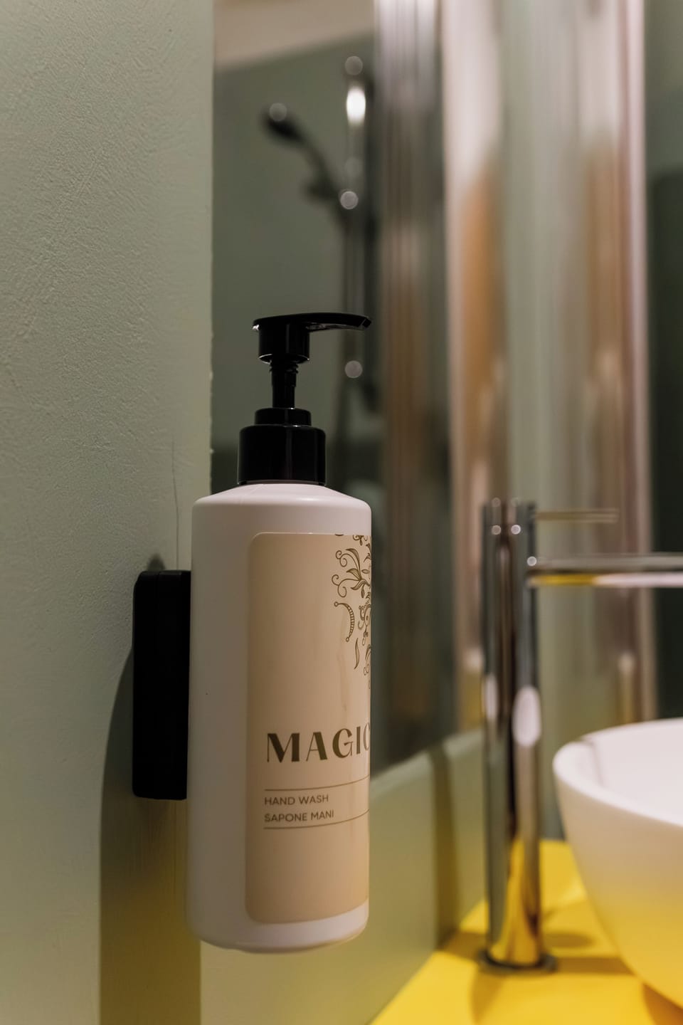 Shower, hair dryer, slippers, towels