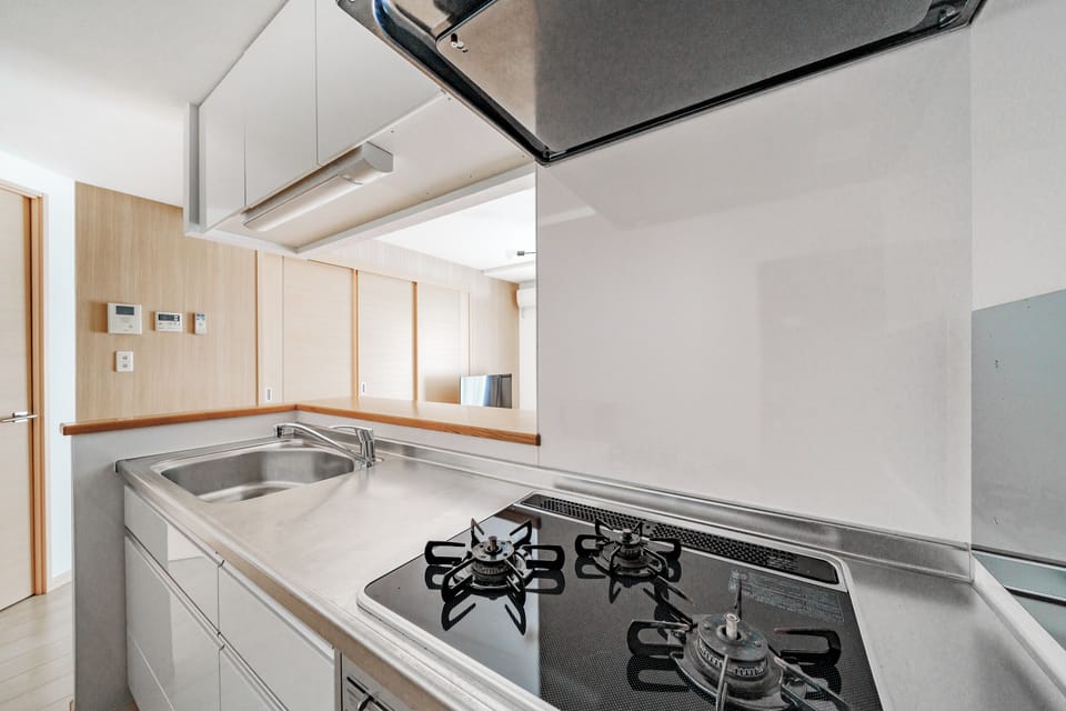 Apartment | Private kitchen | Fridge, microwave, stovetop, rice cooker