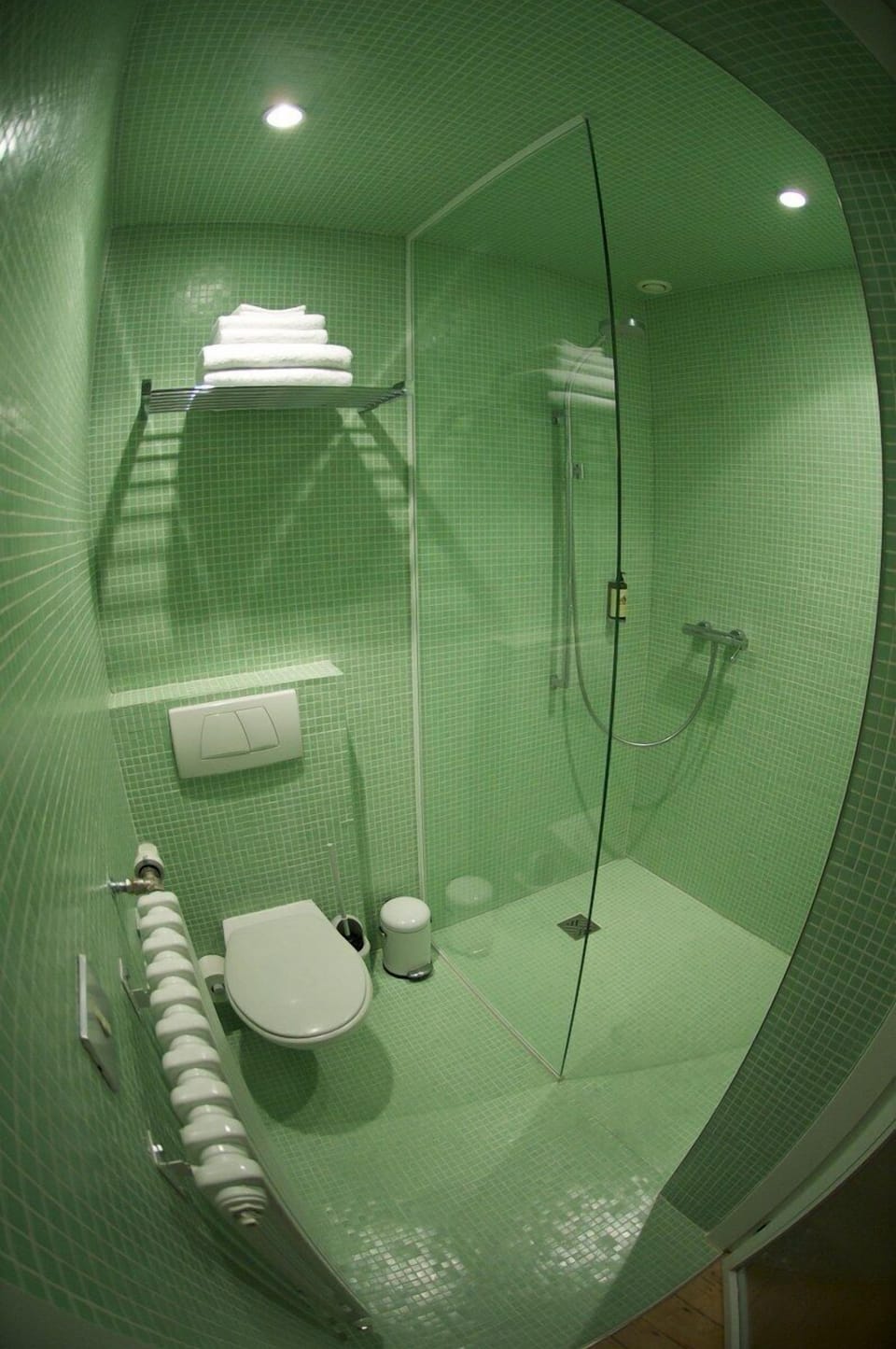 Shower, designer toiletries, hair dryer, bathrobes