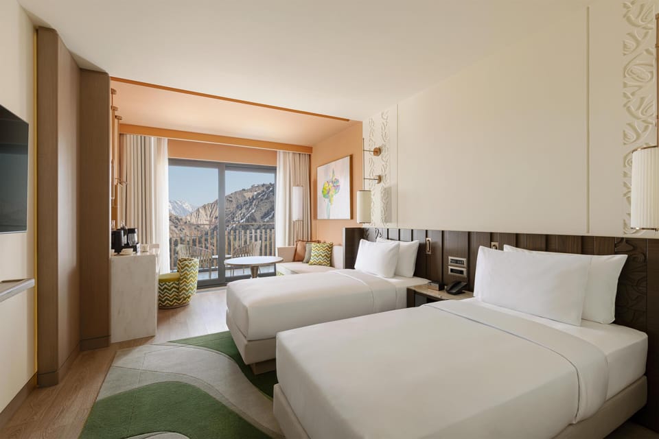 Room, 2 Twin Beds, Mountain View | In-room safe, desk, laptop workspace, blackout drapes