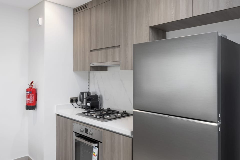 Deluxe Apartment, 1 King Bed, Non Smoking, Bathtub | Private kitchen | Coffee/tea maker, electric kettle, toaster, cleaning supplies