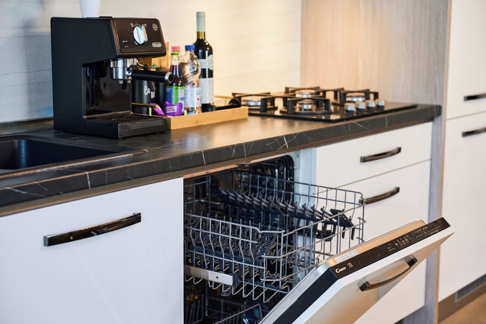 Family Apartment, 3 Bedrooms, Garden View | Private kitchen | Full-size fridge, microwave, oven, stovetop