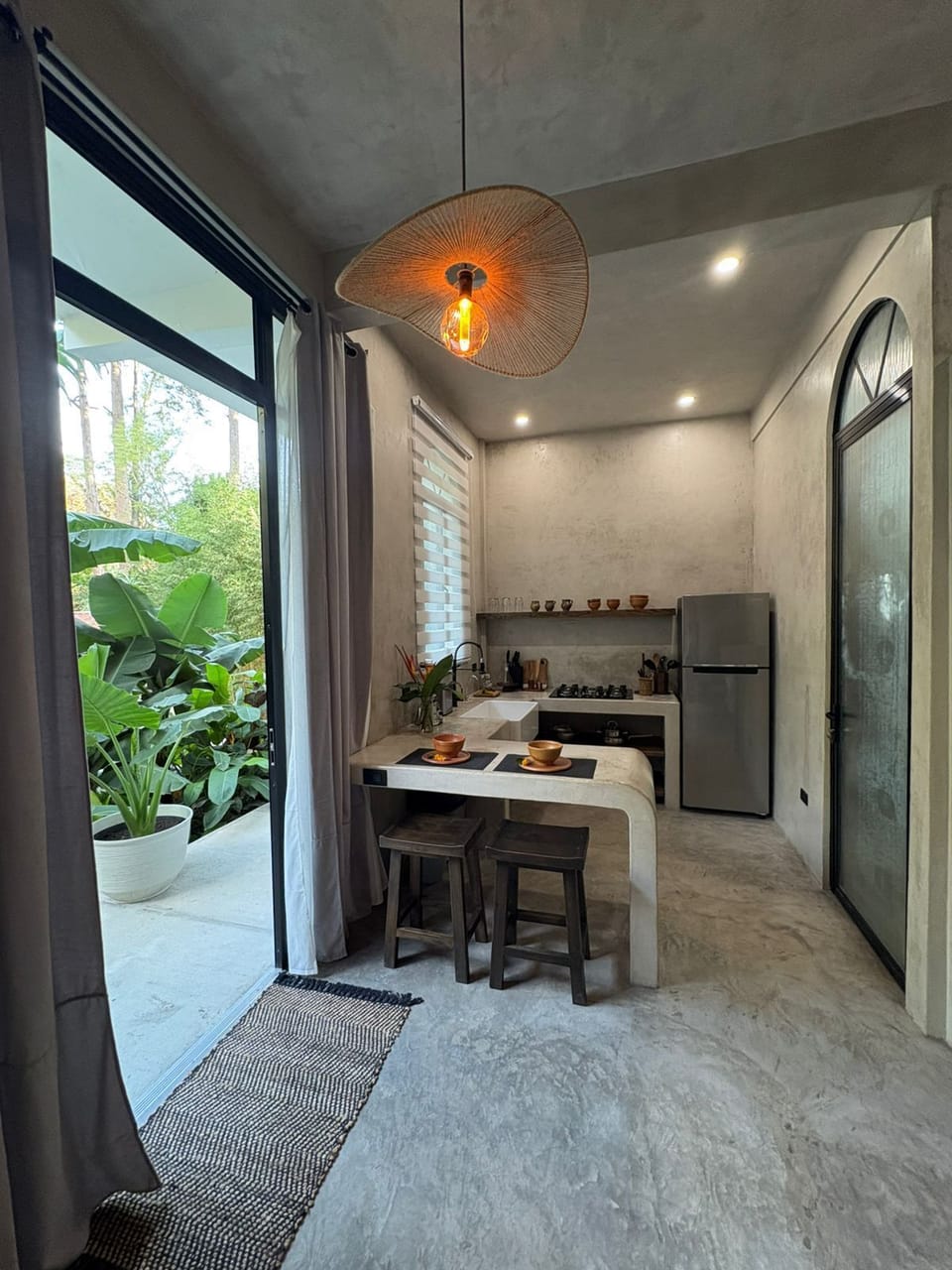 Luxury Apartment, Patio, Garden View | Private kitchen | Full-size fridge, stovetop, cookware/dishes/utensils