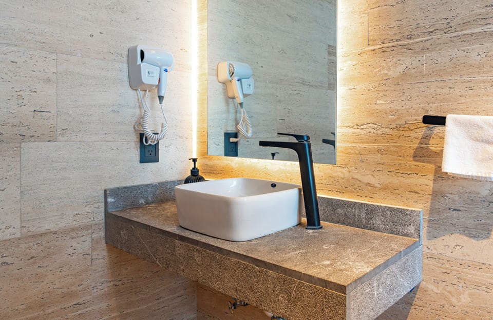 Standard Studio, 1 King Bed, Courtyard View | Bathroom | Shower, eco-friendly toiletries, hair dryer, towels