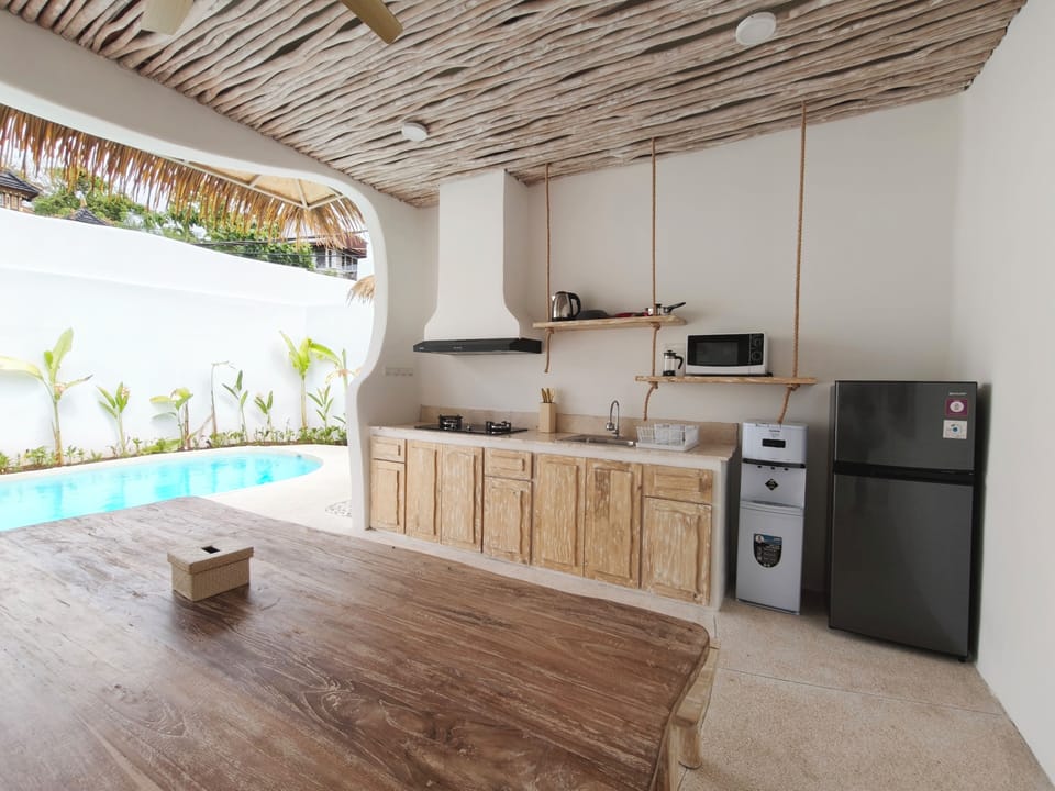 Luxury Villa, 3 Bedrooms, Pool View | Private kitchen | Full-size fridge, microwave, dishwasher, cookware/dishes/utensils