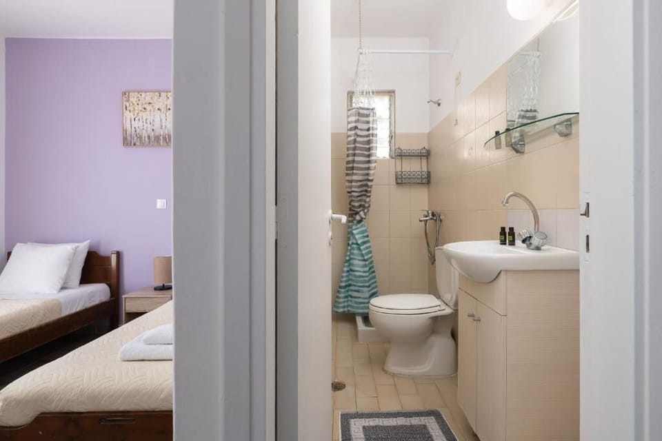 Twin Room | Bathroom | Shower, hair dryer, towels, toilet paper