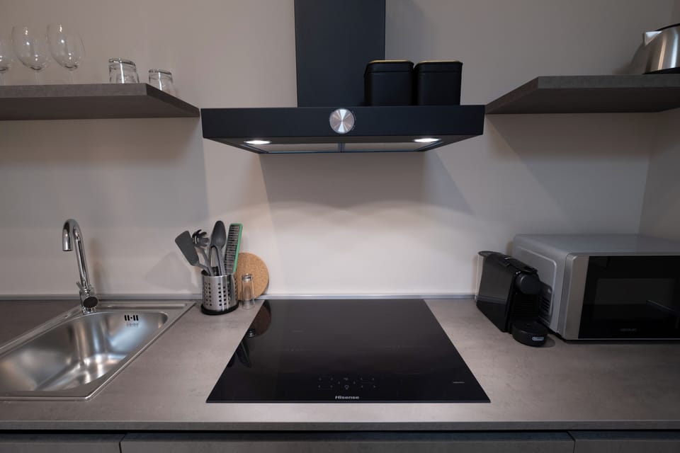 Luxury Apartment, Balcony, City View | Private kitchen