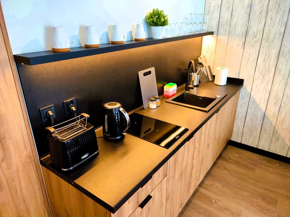 Fridge, microwave, stovetop, dishwasher