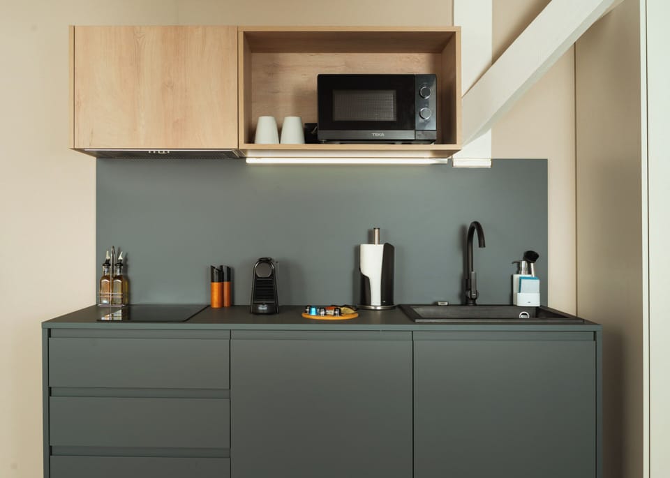 Suite with Sofa Bed | Private kitchen | Espresso maker, electric kettle